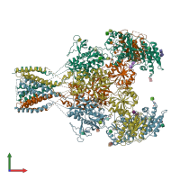 PDB entry 6mms coloured by chain, front view.