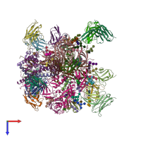 PDB entry 6mph coloured by chain, top view.