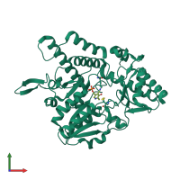 PDB entry 6mri coloured by chain, front view.