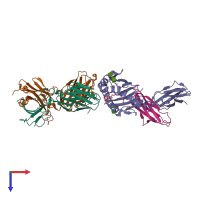 PDB entry 6mss coloured by chain, top view.