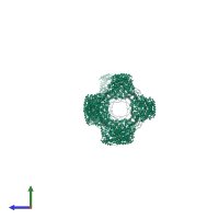 Hetero 24-meric assembly 1 of PDB entry 6mw3 coloured by chemically distinct molecules, side view.