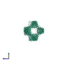 Ribonucleoside-diphosphate reductase subunit alpha in PDB entry 6mw3, assembly 1, side view.