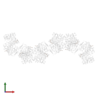 Ribonucleoside-diphosphate reductase NrdF beta subunit in PDB entry 6mw3, assembly 1, front view.