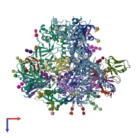 PDB entry 6myy coloured by chain, top view.