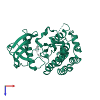 Macrophage colony-stimulating factor 1 receptor in PDB entry 6n33, assembly 1, top view.