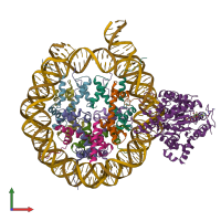 PDB entry 6ne3 coloured by chain, front view.