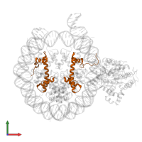 Histone H4 in PDB entry 6ne3, assembly 1, front view.