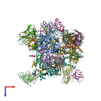 PDB entry 6nf2 coloured by chain, top view.
