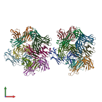 PDB entry 6nfn coloured by chain, front view.