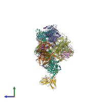 PDB entry 6njn coloured by chain, side view.