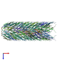 PDB entry 6nm5 coloured by chain, top view.