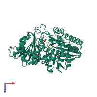 PDB entry 6nnu coloured by chain, top view.