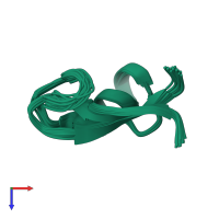 PDB entry 6nom coloured by chain, ensemble of 20 models, top view.