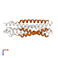 Fusion glycoprotein F1 in PDB entry 6nro, assembly 1, top view.