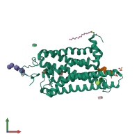 PDB entry 6nwe coloured by chain, front view.