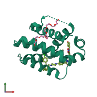 PDB entry 6o0k coloured by chain, front view.