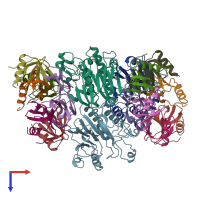 PDB entry 6o1l coloured by chain, top view.