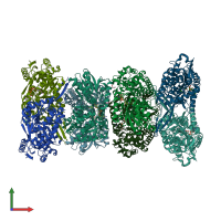 PDB entry 6o4h coloured by chain, front view.