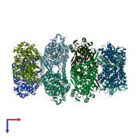 PDB entry 6o4h coloured by chain, top view.
