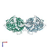 PDB entry 6ojr coloured by chain, top view.