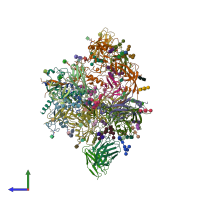 PDB entry 6okp coloured by chain, side view.