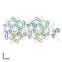 PDB entry 6oma coloured by chain, front view.