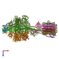 PDB entry 6oqr coloured by chain, top view.