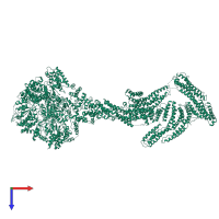 PDB entry 6orb coloured by chain, top view.