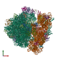 PDB entry 6osk coloured by chain, front view.