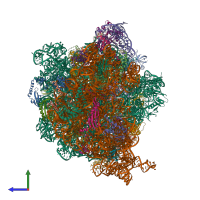 PDB entry 6osk coloured by chain, side view.