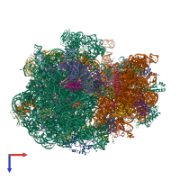 PDB entry 6osk coloured by chain, top view.