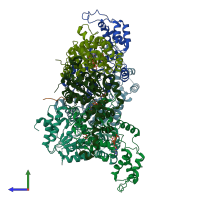 PDB entry 6p07 coloured by chain, side view.