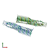 PDB entry 6p2a coloured by chain, front view.