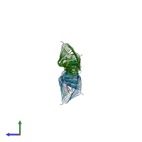 PDB entry 6p2a coloured by chain, side view.