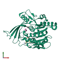 PDB entry 6p2d coloured by chain, front view.