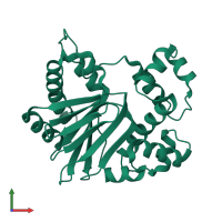 Monomeric assembly 1 of PDB entry 6p7t coloured by chemically distinct molecules, front view.