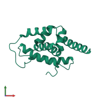 PDB entry 6pba coloured by chain, front view.