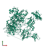 PDB entry 6pbc coloured by chain, front view.