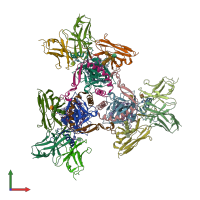 PDB entry 6pci coloured by chain, front view.