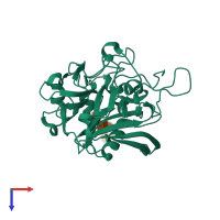 PDB entry 6pkh coloured by chain, top view.