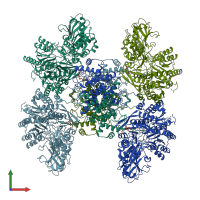 PDB entry 6poe coloured by chain, front view.