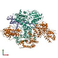 PDB entry 6ppr coloured by chain, front view.