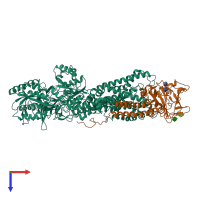 PDB entry 6psx coloured by chain, top view.