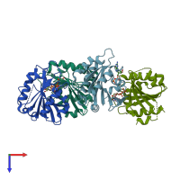 PDB entry 6pta coloured by chain, top view.