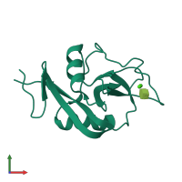 PDB entry 6pws coloured by chain, front view.