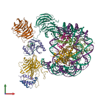 PDB entry 6pwv coloured by chain, front view.
