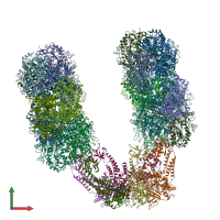 PDB entry 6q7m coloured by chain, front view.
