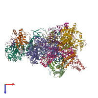 PDB entry 6q9d coloured by chain, top view.