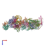 PDB entry 6qc7 coloured by chain, top view.