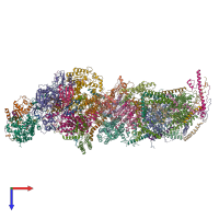 PDB entry 6qcf coloured by chain, top view.